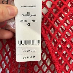 Bebe satin and open cut out mesh lipstick red dress NWT $139 retail sexy